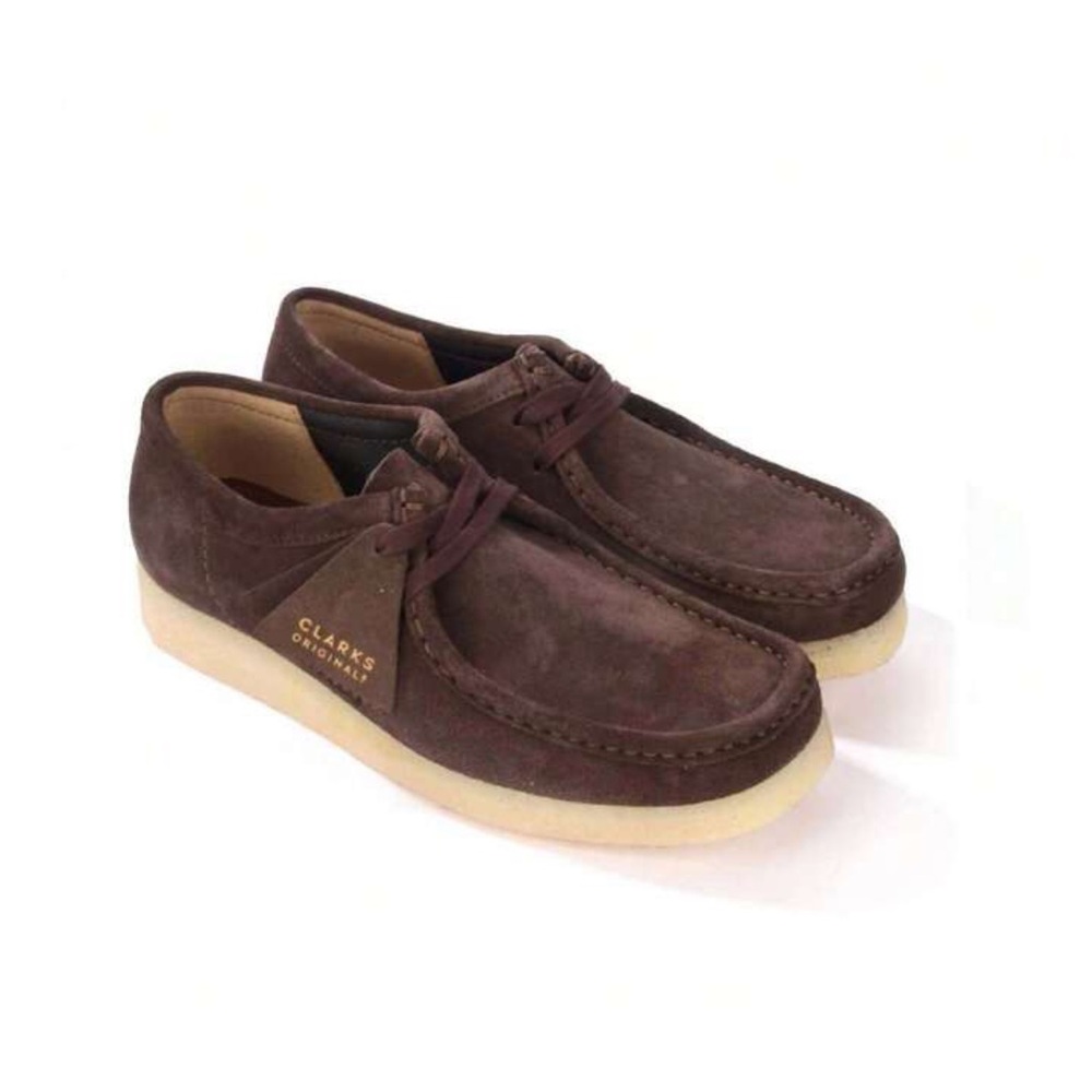 Clarks Originals Wallabee Beeswax Leather Shoes, Brown